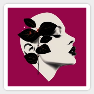 Floral Face: Nature's Elegance Sticker